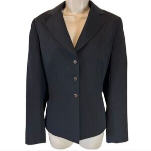 Tahari Arthur S. Levine Classic Black‎ Blazer with Silver Buttons Professional 8